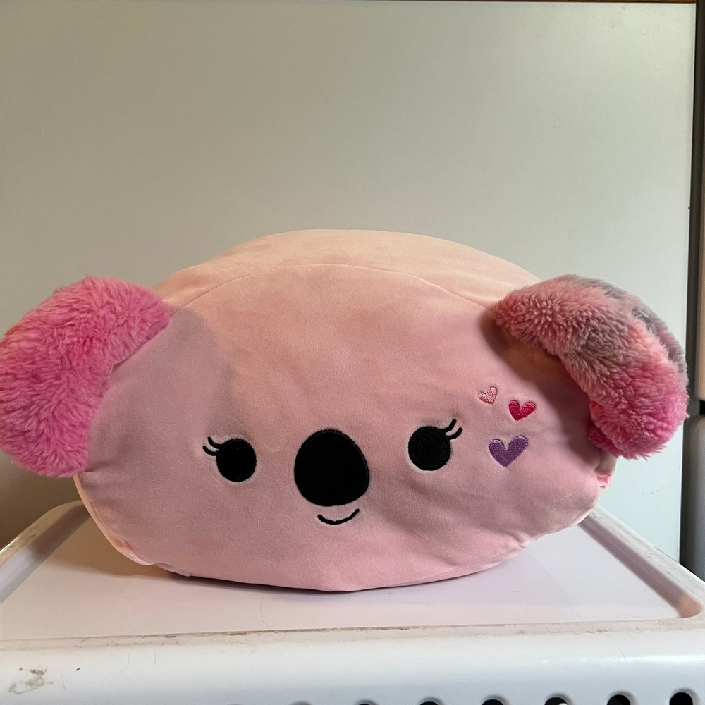 Squishmallows Kaelea the Koala Pink Stackable Plush Fuzzy Ears Heart 12 in